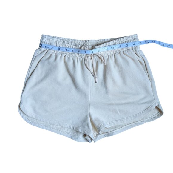 H&M Light Beige Sweatshorts with Adjustable Waist Tie Women Medium - Picture 6 of 8